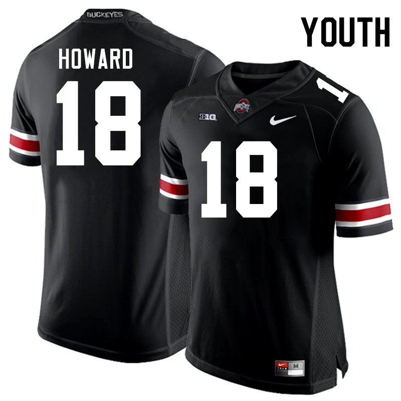 Ohio State Buckeyes Will Howard Youth #18 Authentic Black College Football Jersey 2404YRRH7